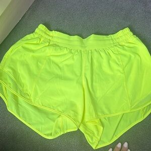 Neon yellow’s Lululemon shorts